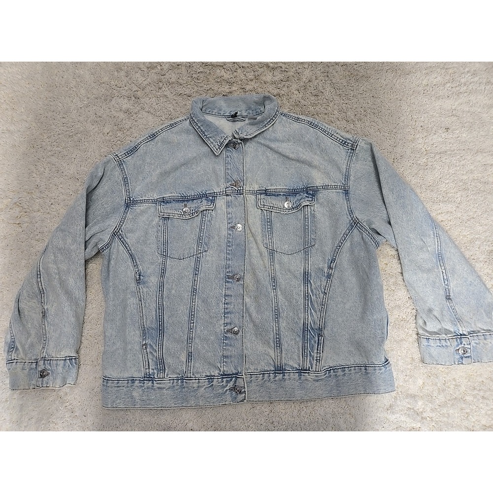 H&M Divided Women's Blue Jean Jacket Size M Cotton Denim